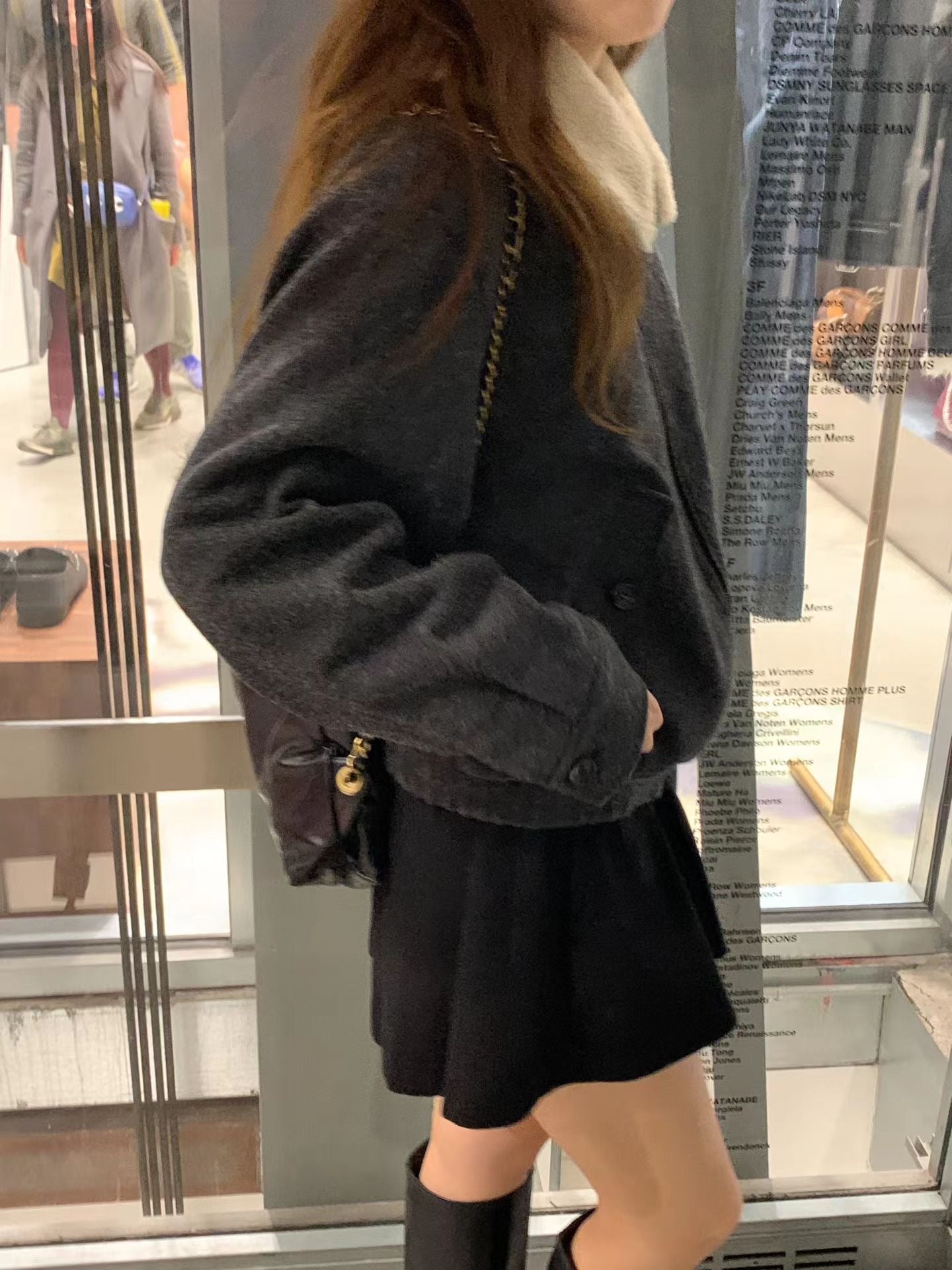 Ounce teddy wool fur Collar jacket-2col