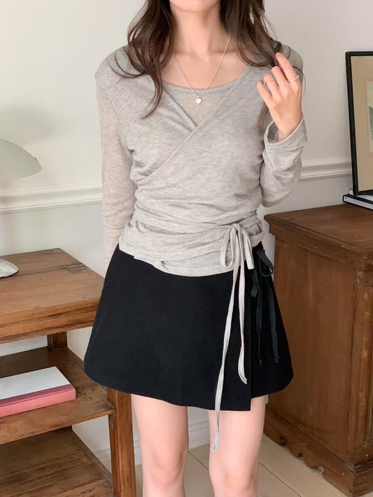 Mute layered wrap tencel T-5col