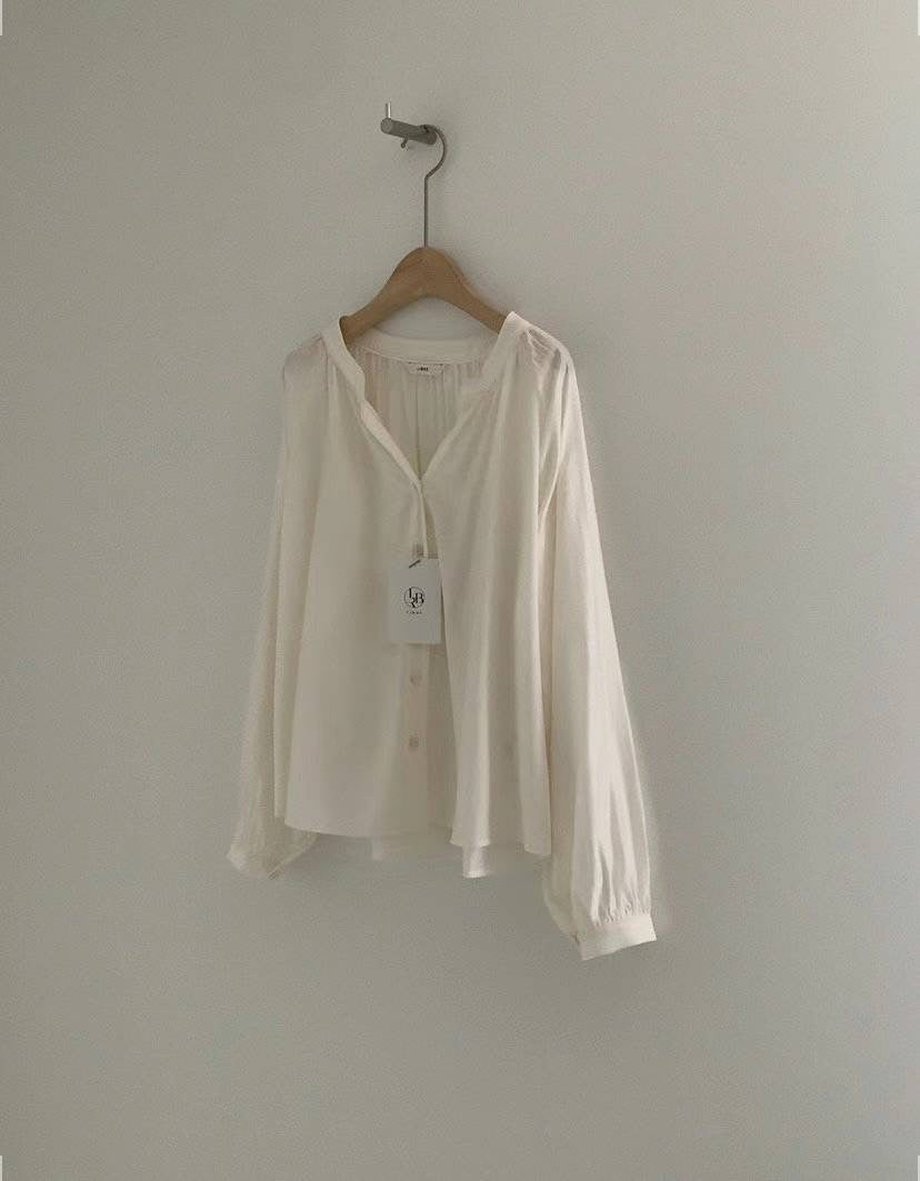 Tencel shirring blouse-3col