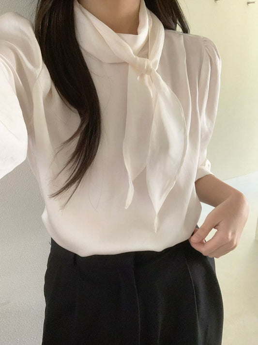 melo scarf blouse-3col