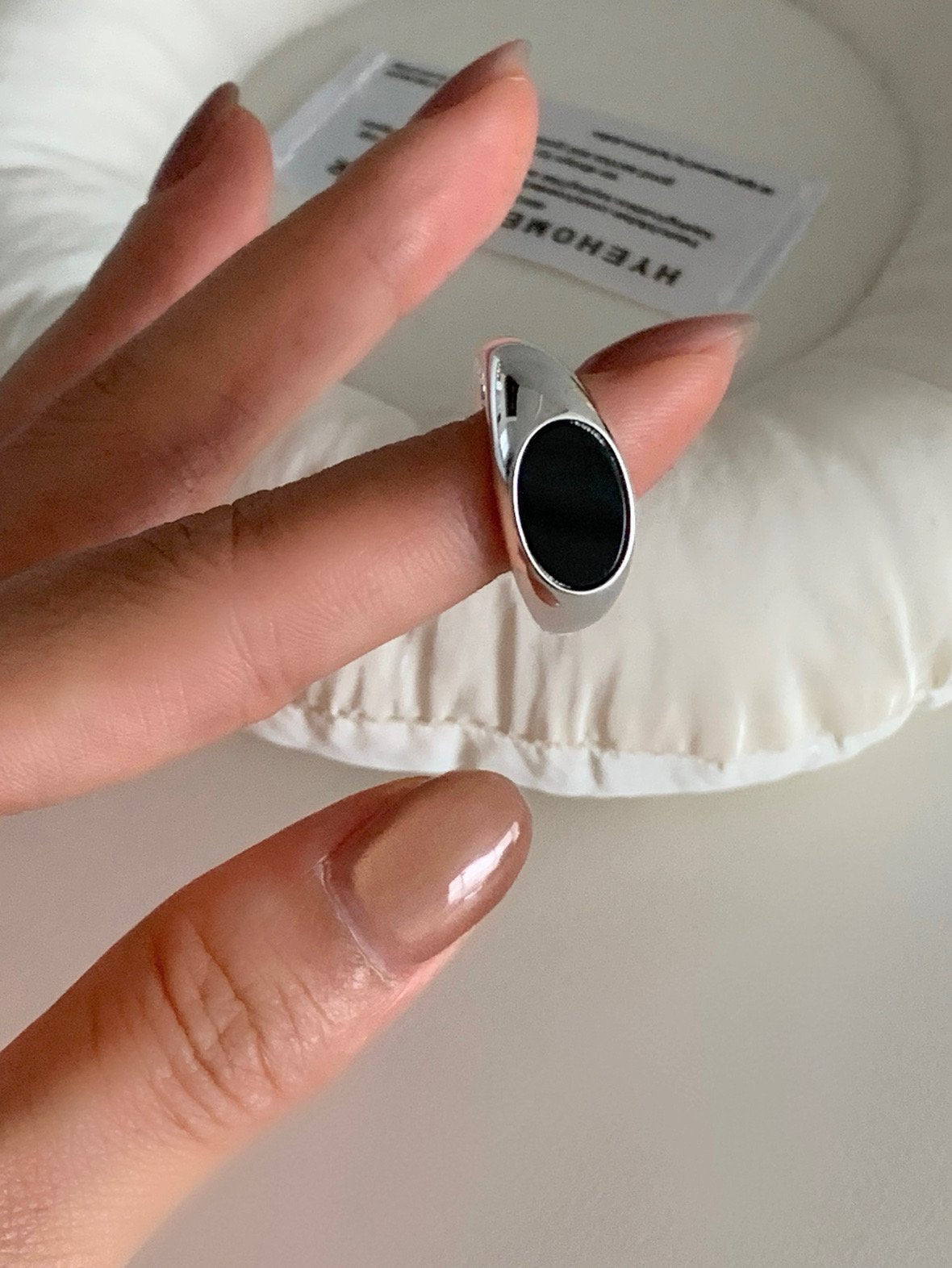 Black Onyx Open Ring