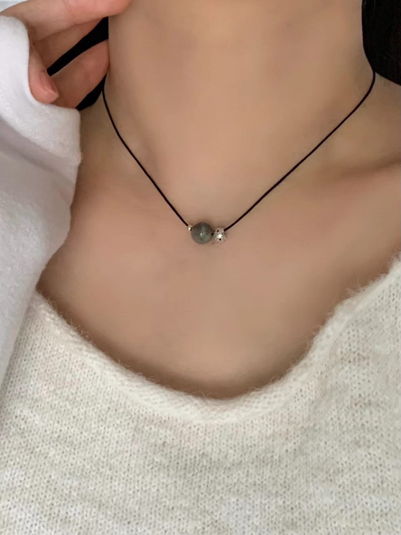 Vintage Silver Ball Labrador Necklace