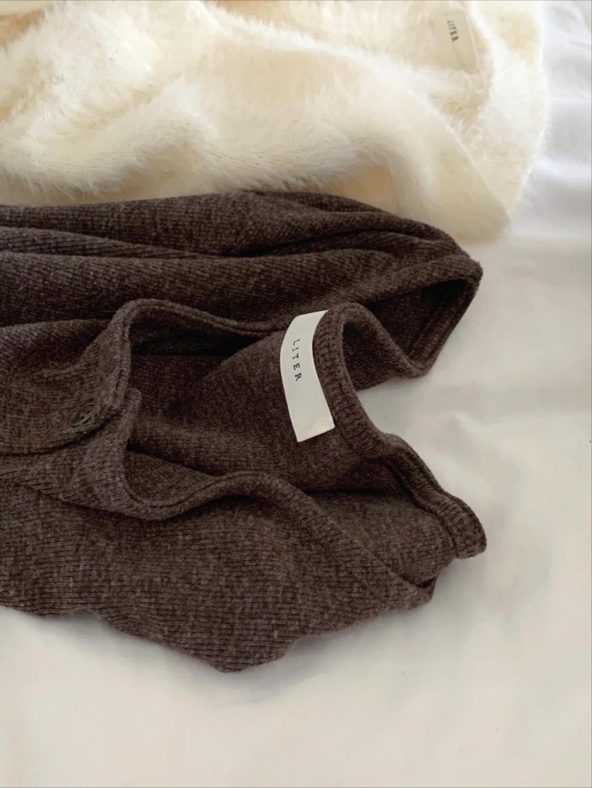 liter moss wool frill cardigan-3col