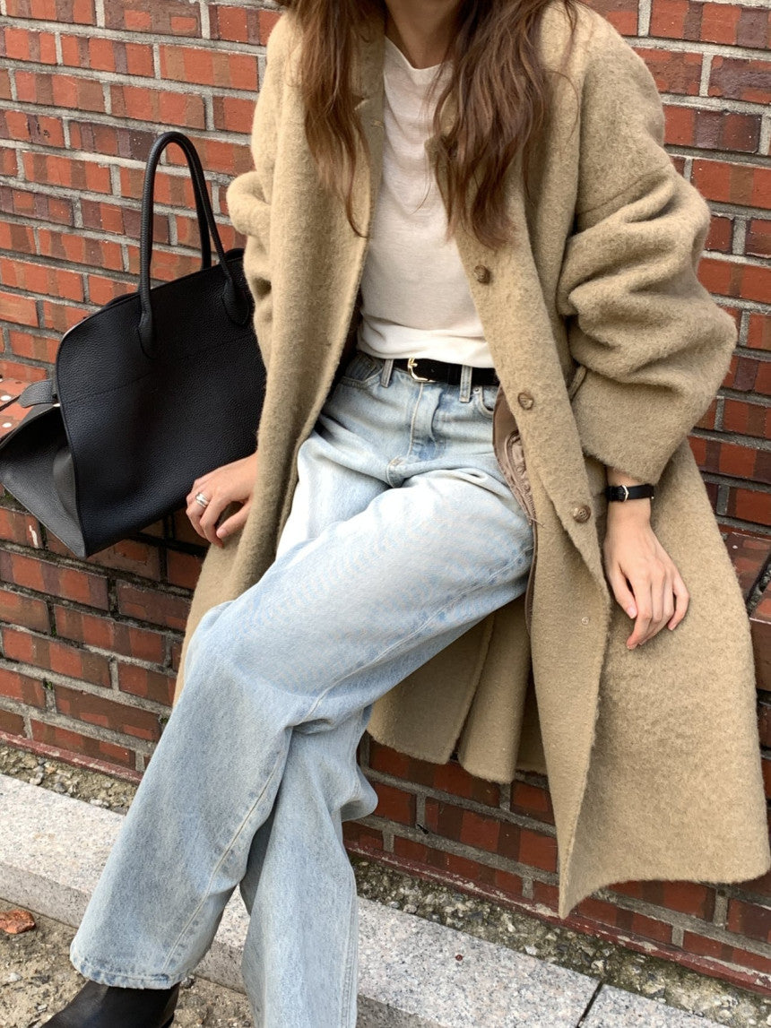 Lea alpaca handmade coat-2col