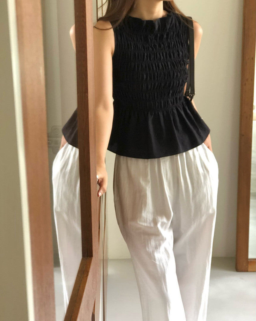 Melrose boat-neck smock blouse-3col