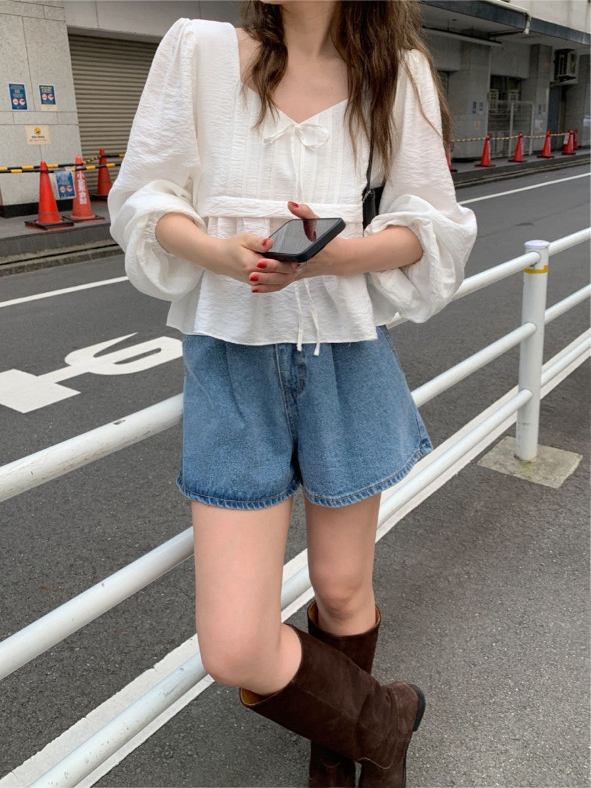 Merry pintuck blouse-2col