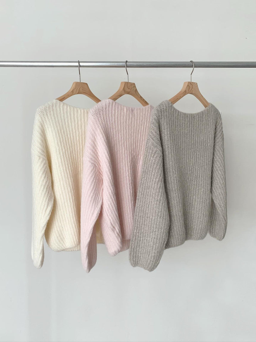 liter daina alpaca v neck knit-3col