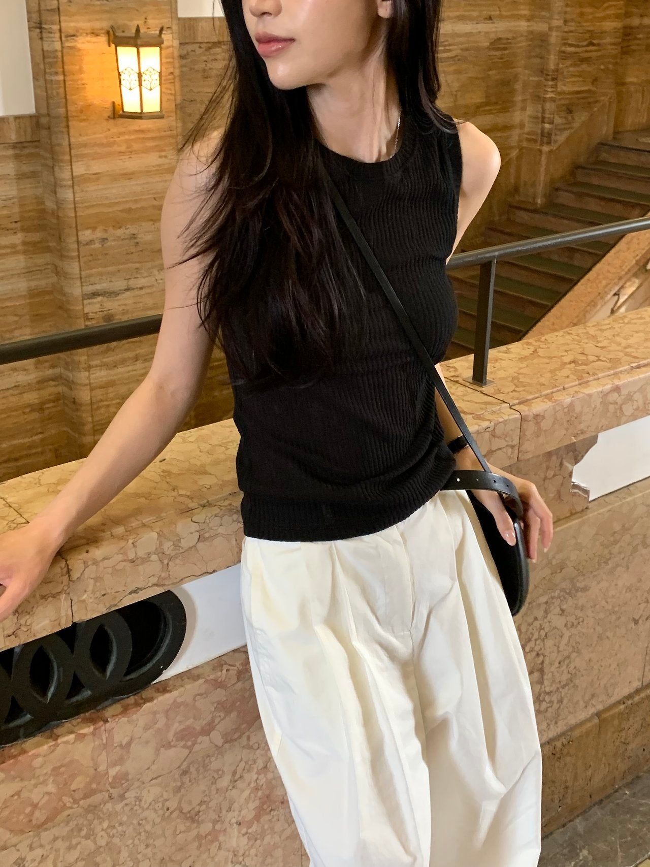 Maison rib sleeveless-3col
