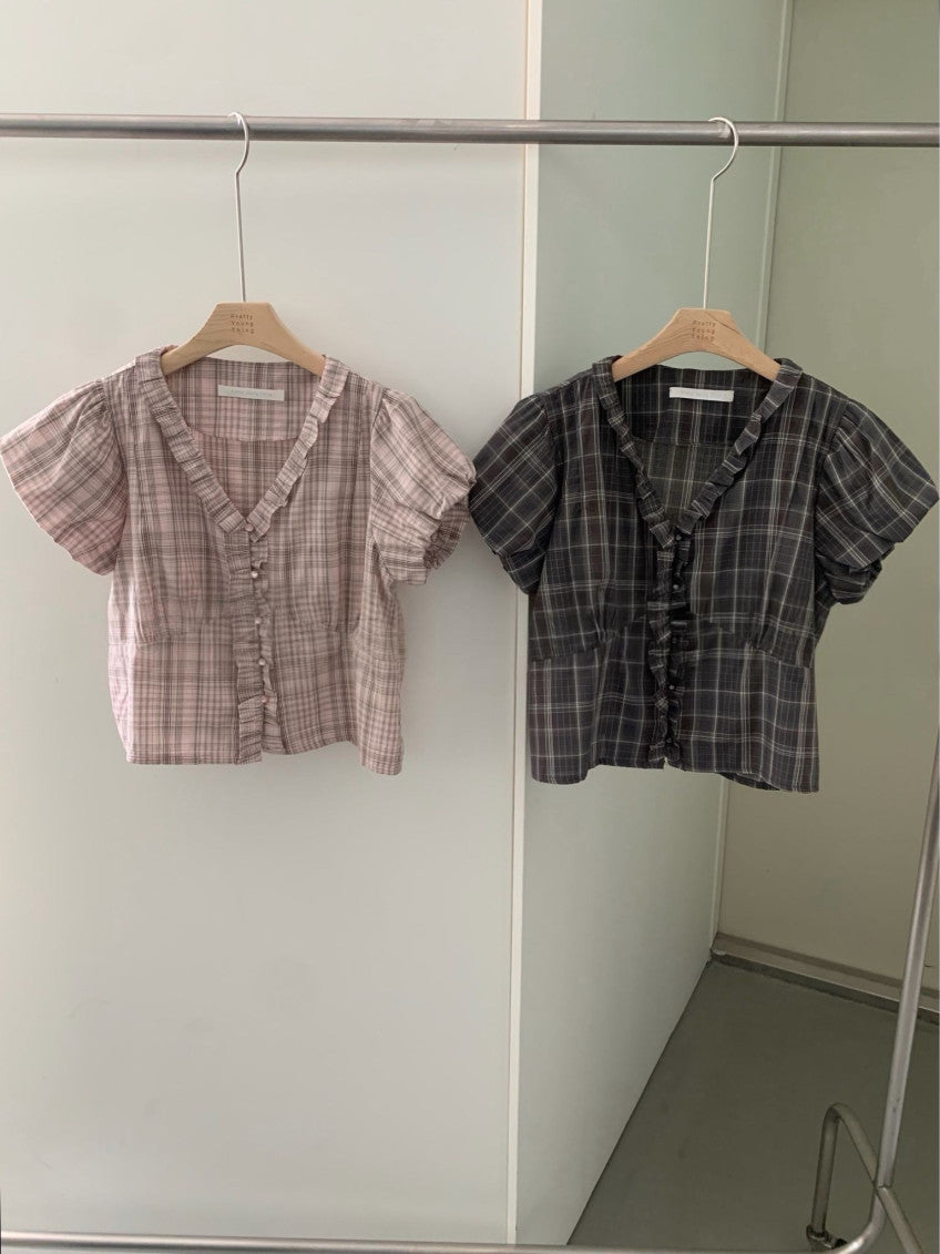 koti check blouse-2col