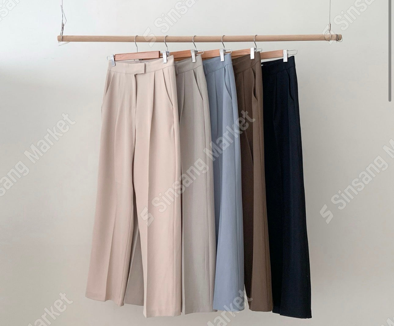 one pintuck semi-wide slacks-5col ショート丈あり