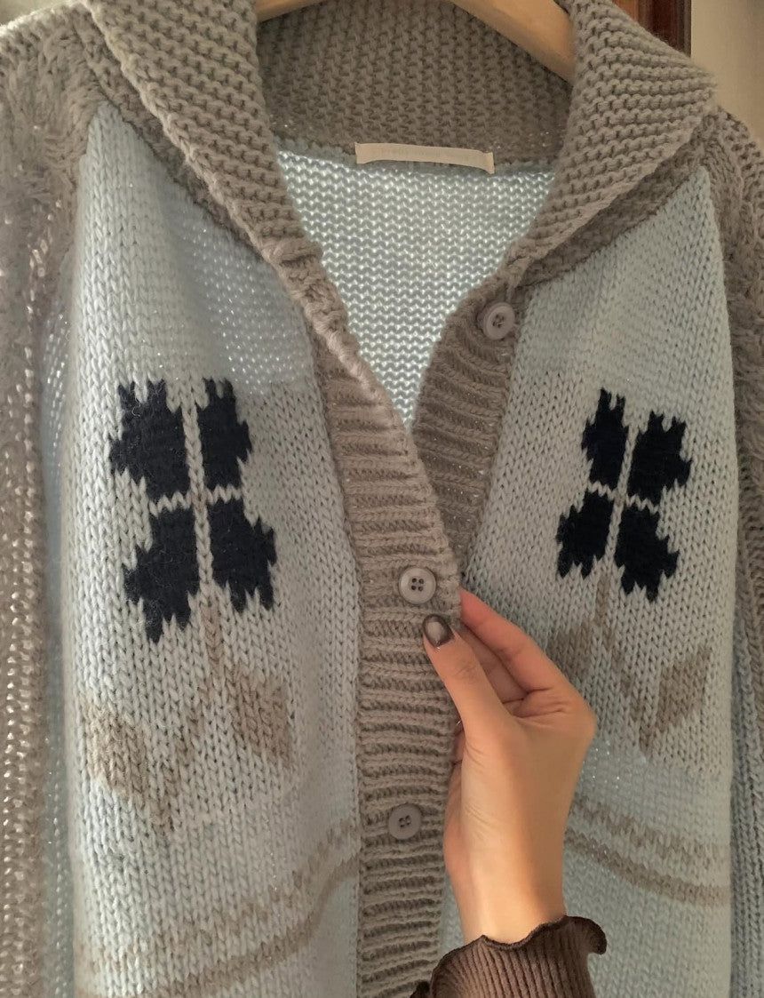 Flower kowechan knit-2col