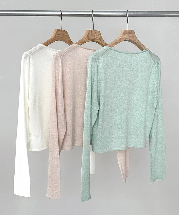 liter twinkle pearl cardigan-3col