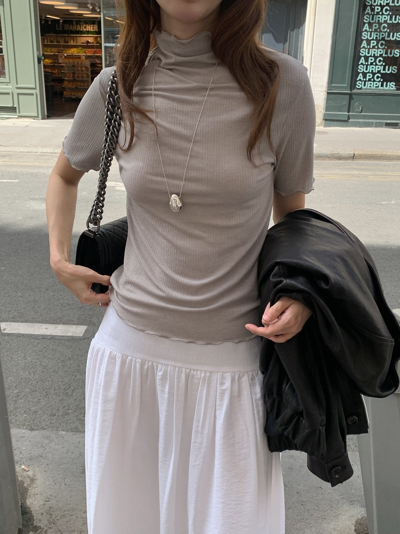 Loen half neck rib T-4col