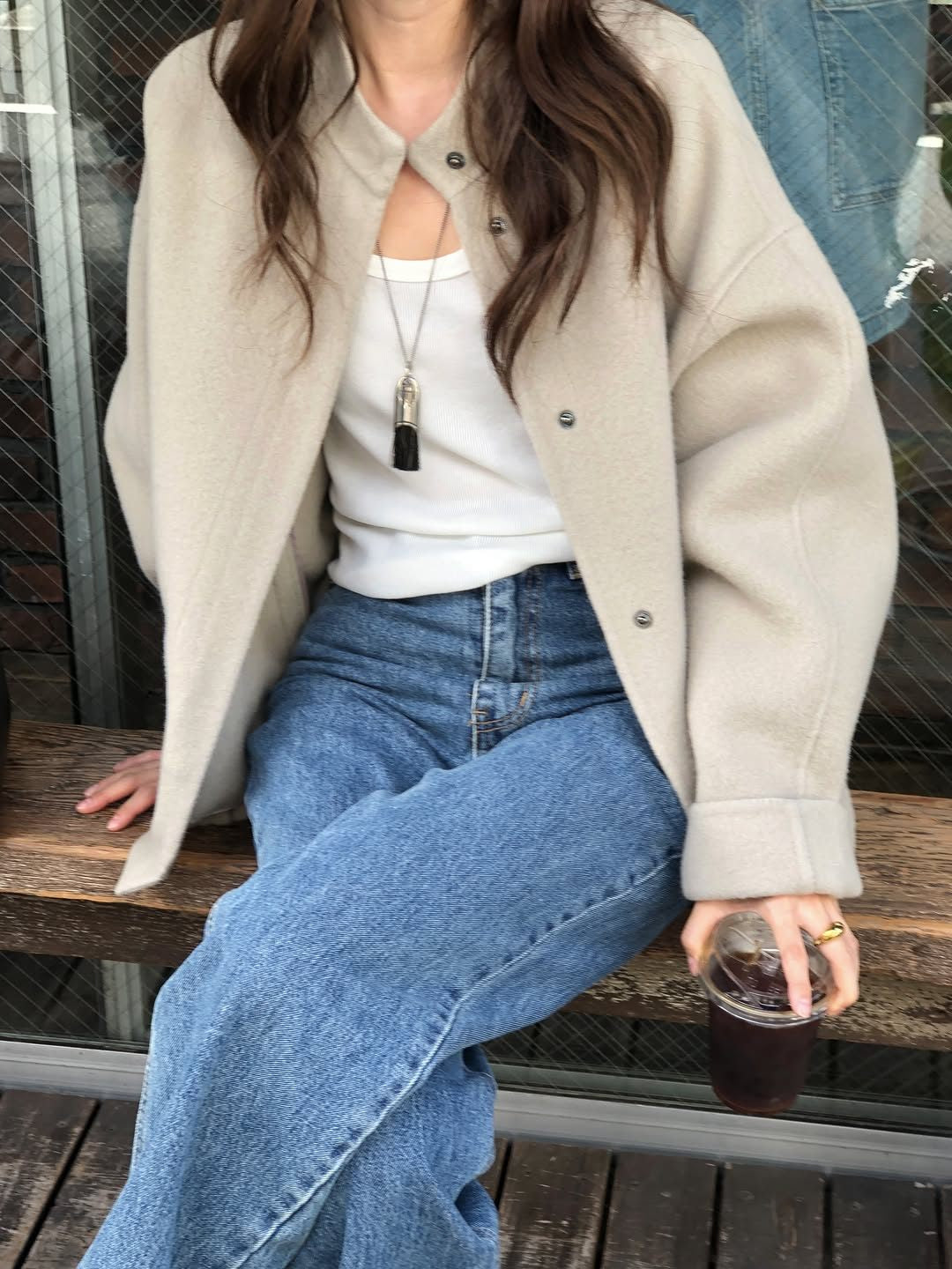 delphine wool handmade blouson-2col