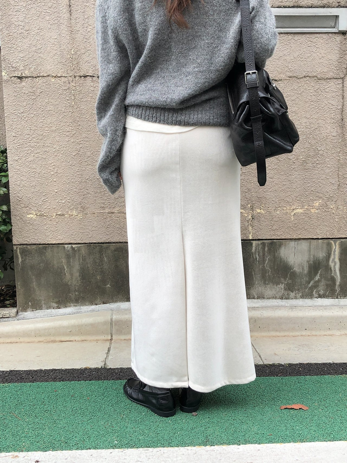 boa drawstring long skirt-3col