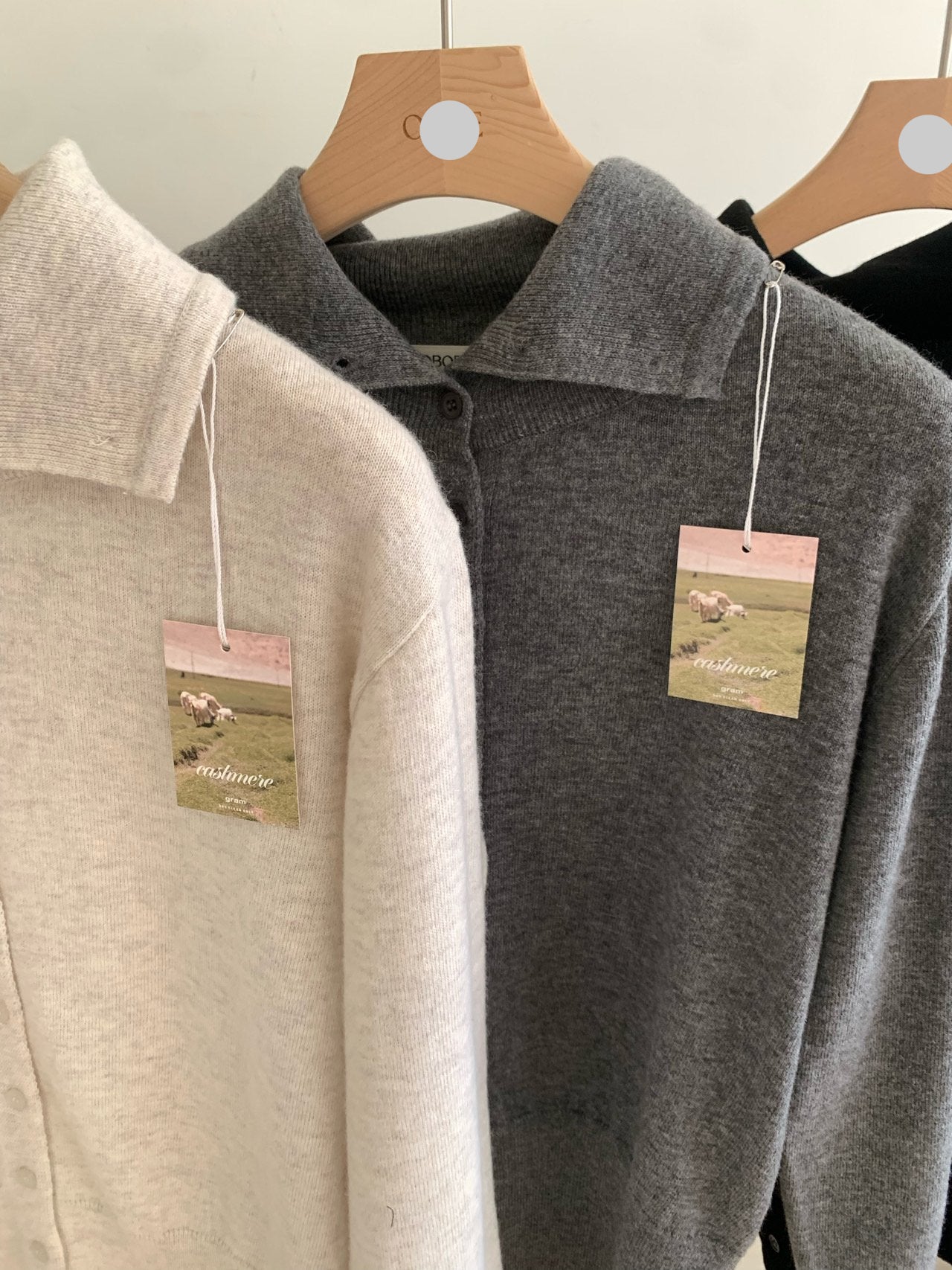High-neck cash cardigan-3col