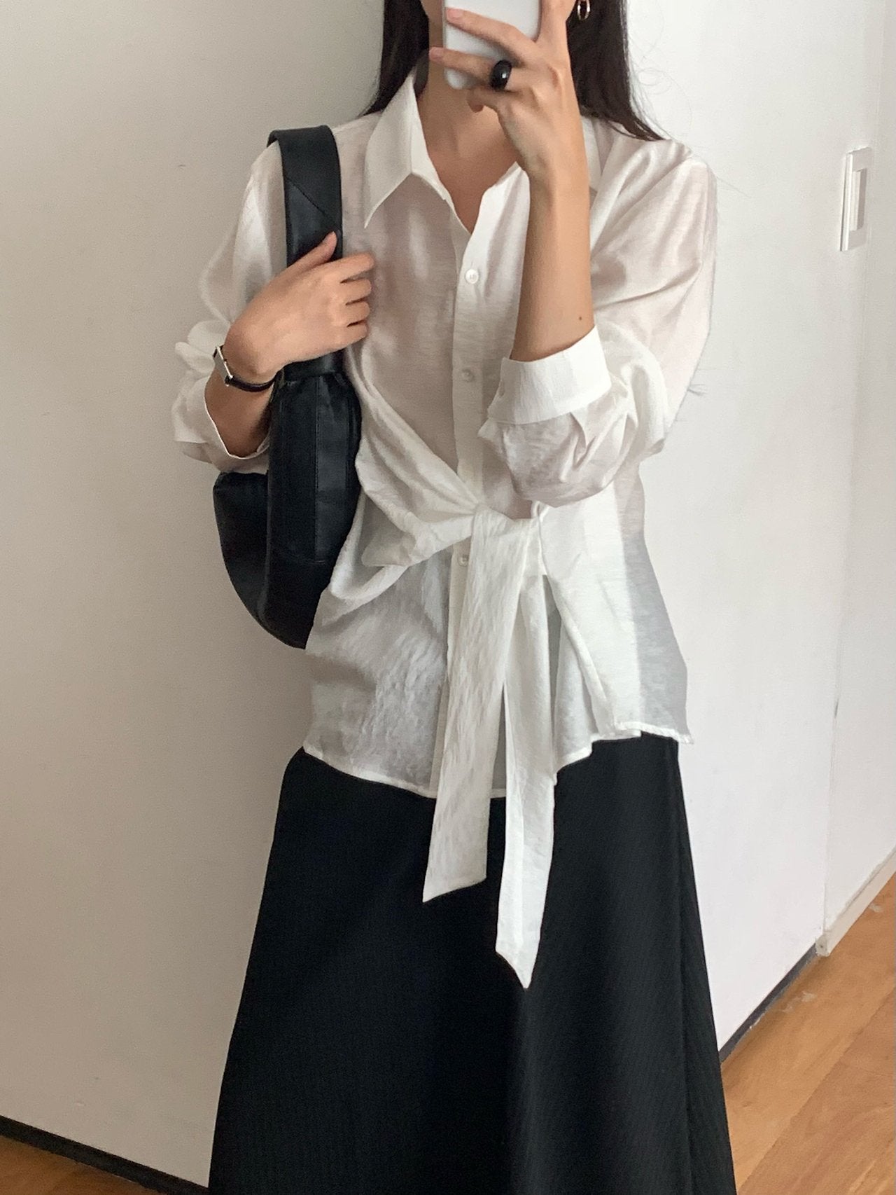 Veil wrap blouse-2col