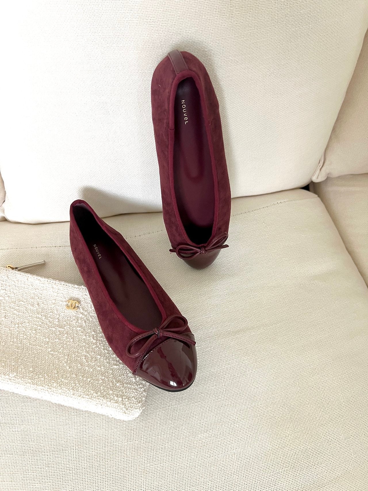 Autumn suede ribbon flats
