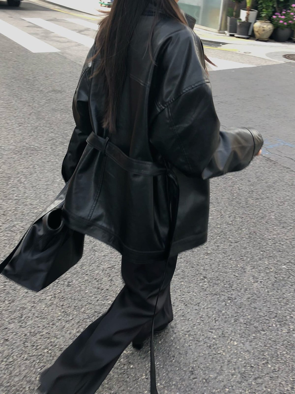 paris half leather jacket
