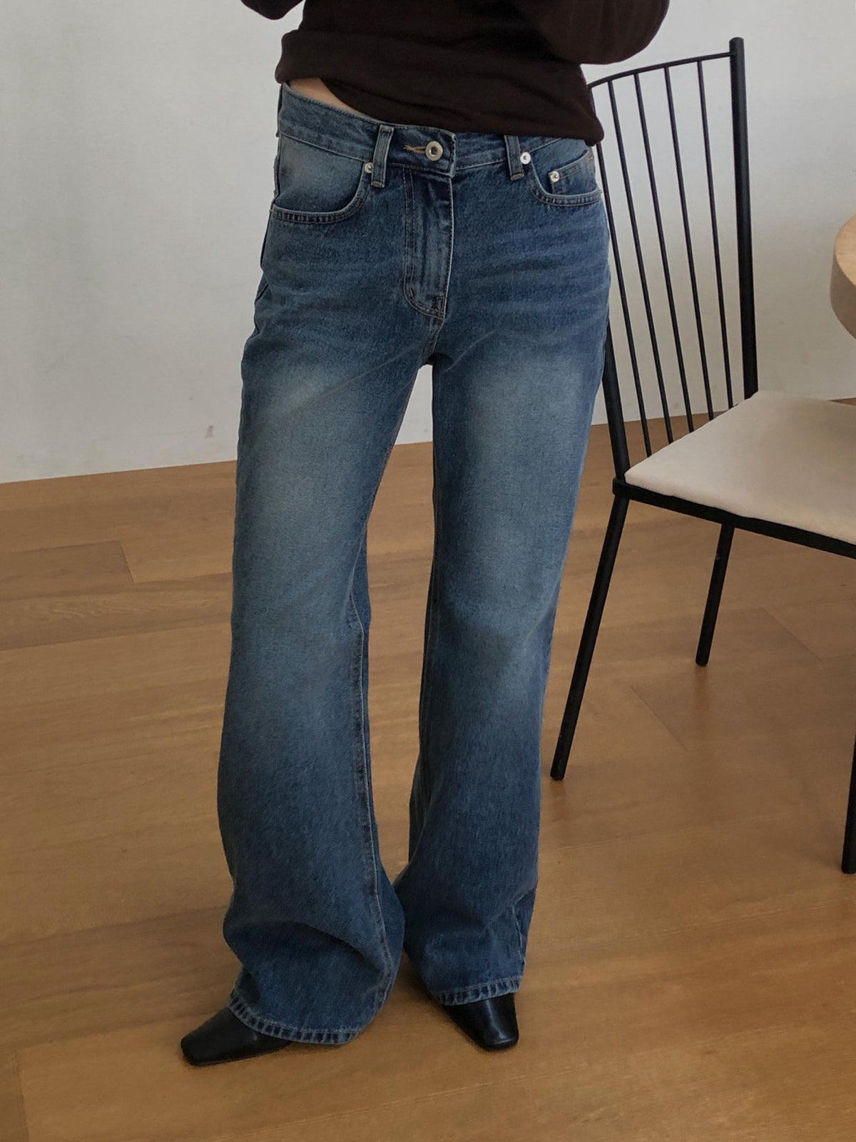 rise bootcut denim