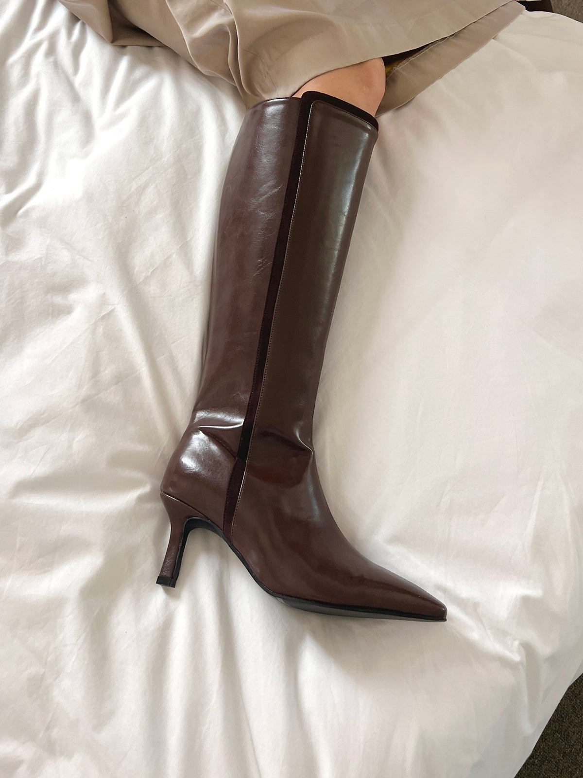 Binding Suede point 7cm Boots-2col