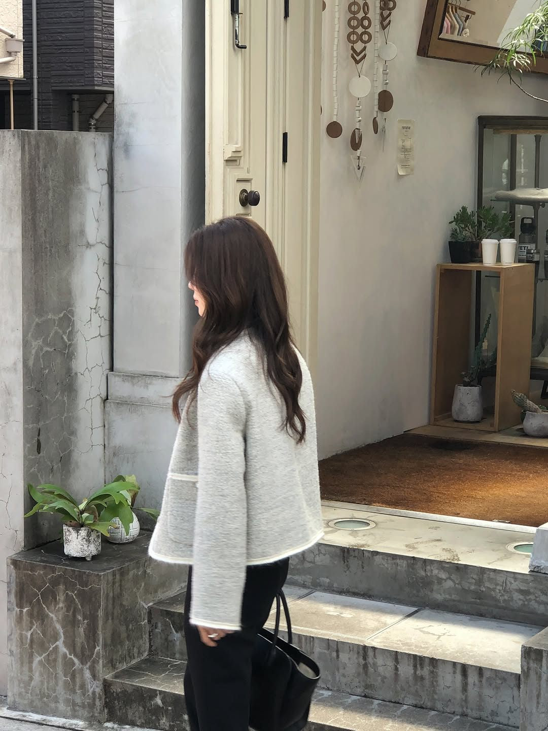 rowen contrast tweed jacket