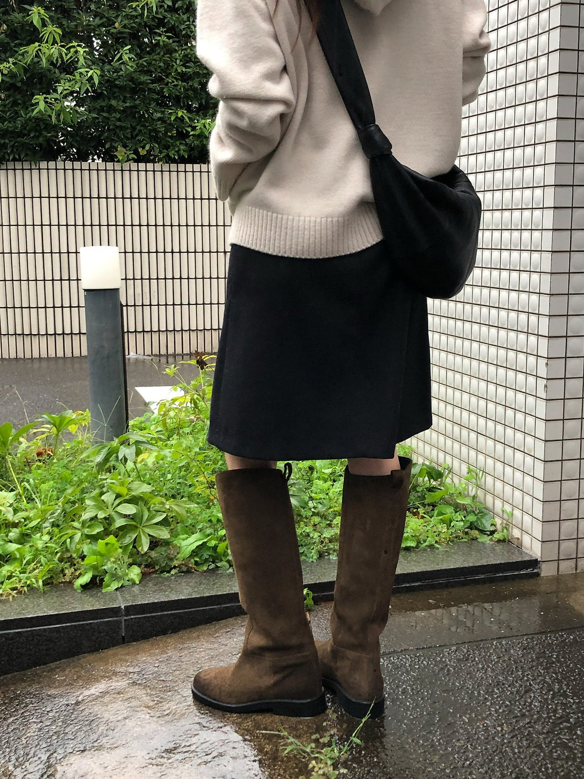 riena wool wrap skirt-2col