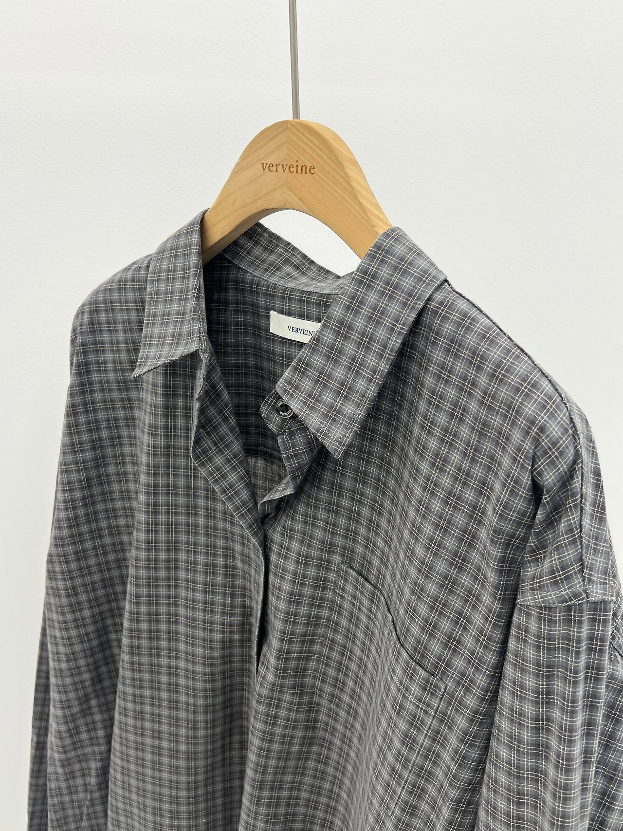 lucen check cotton shirt-2col