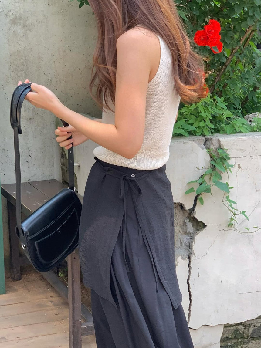 Butter rayered wrap skirt-3col