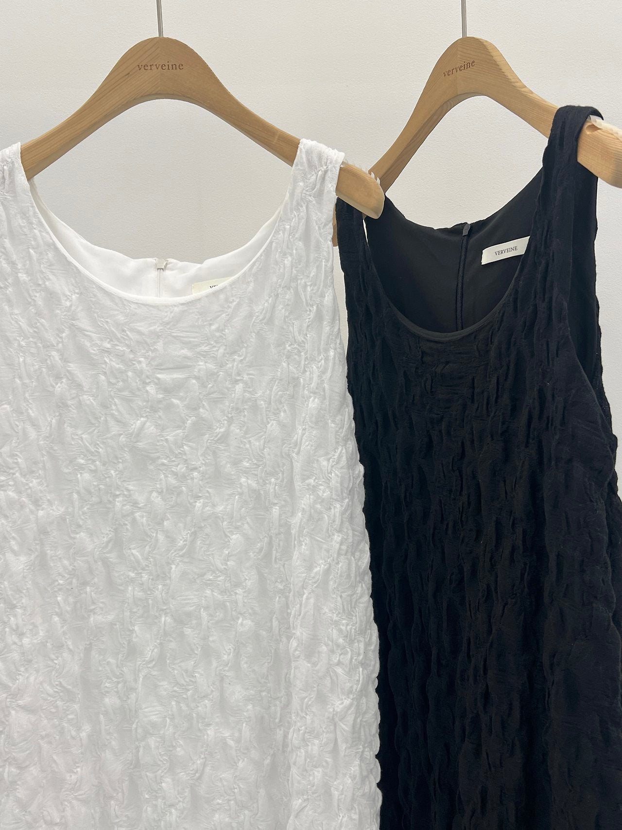 Brel wrinkle u-neck long onepiece-2col