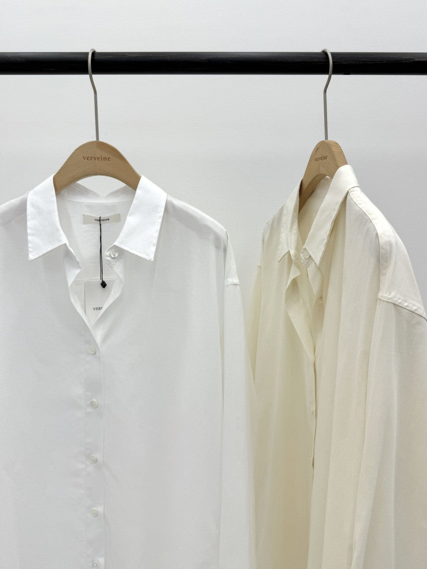 Shure logo silky tencel shirt-2col