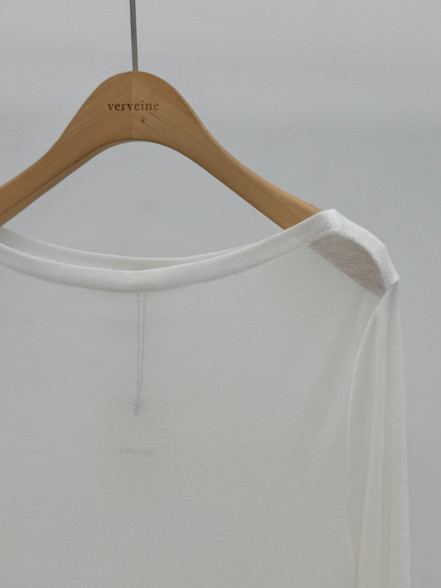 Bay wool tencel boat neck T-3col