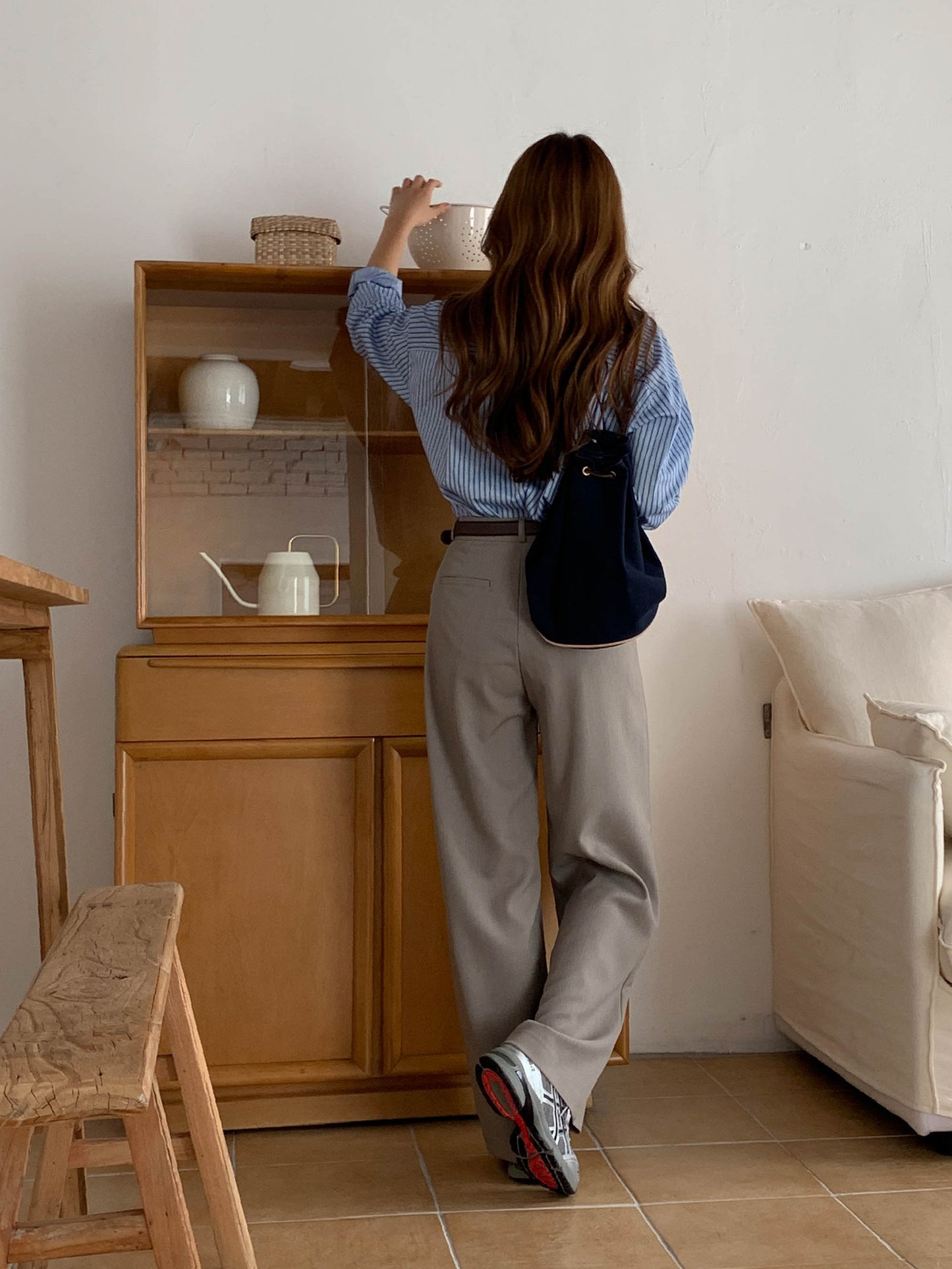 Fw two-pin tuck wide slacks-5colショート丈あり