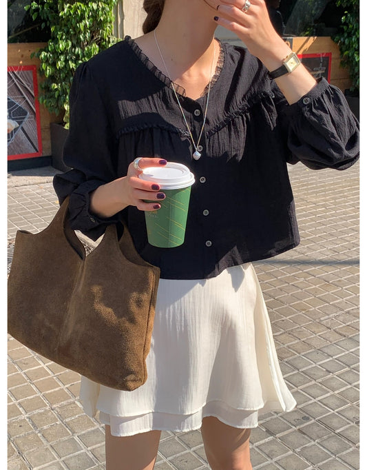 black即納 Date blouse-3col