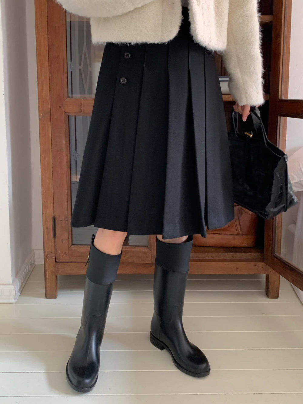 Raid wool skirt-2col