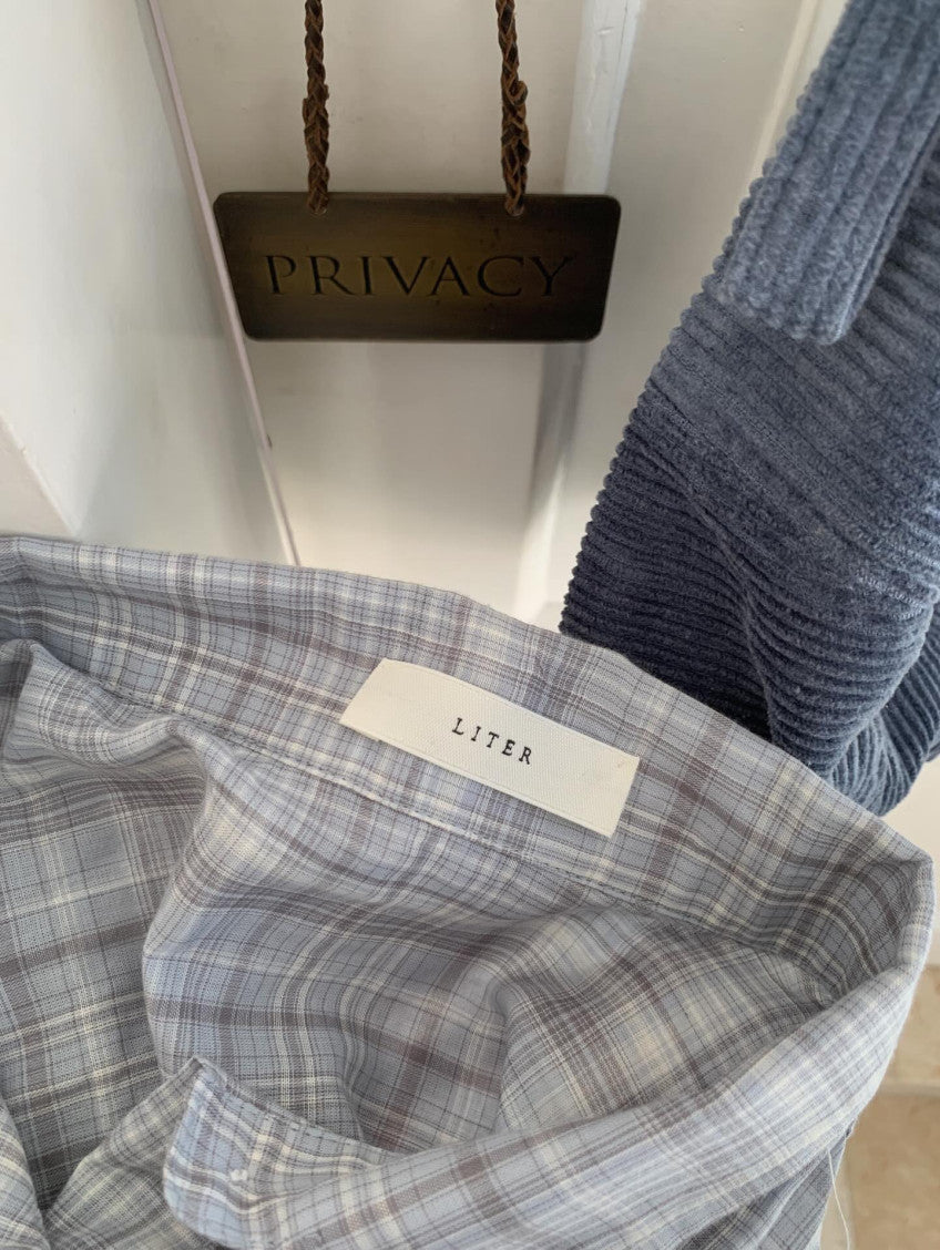 liter villa check shirt-2col