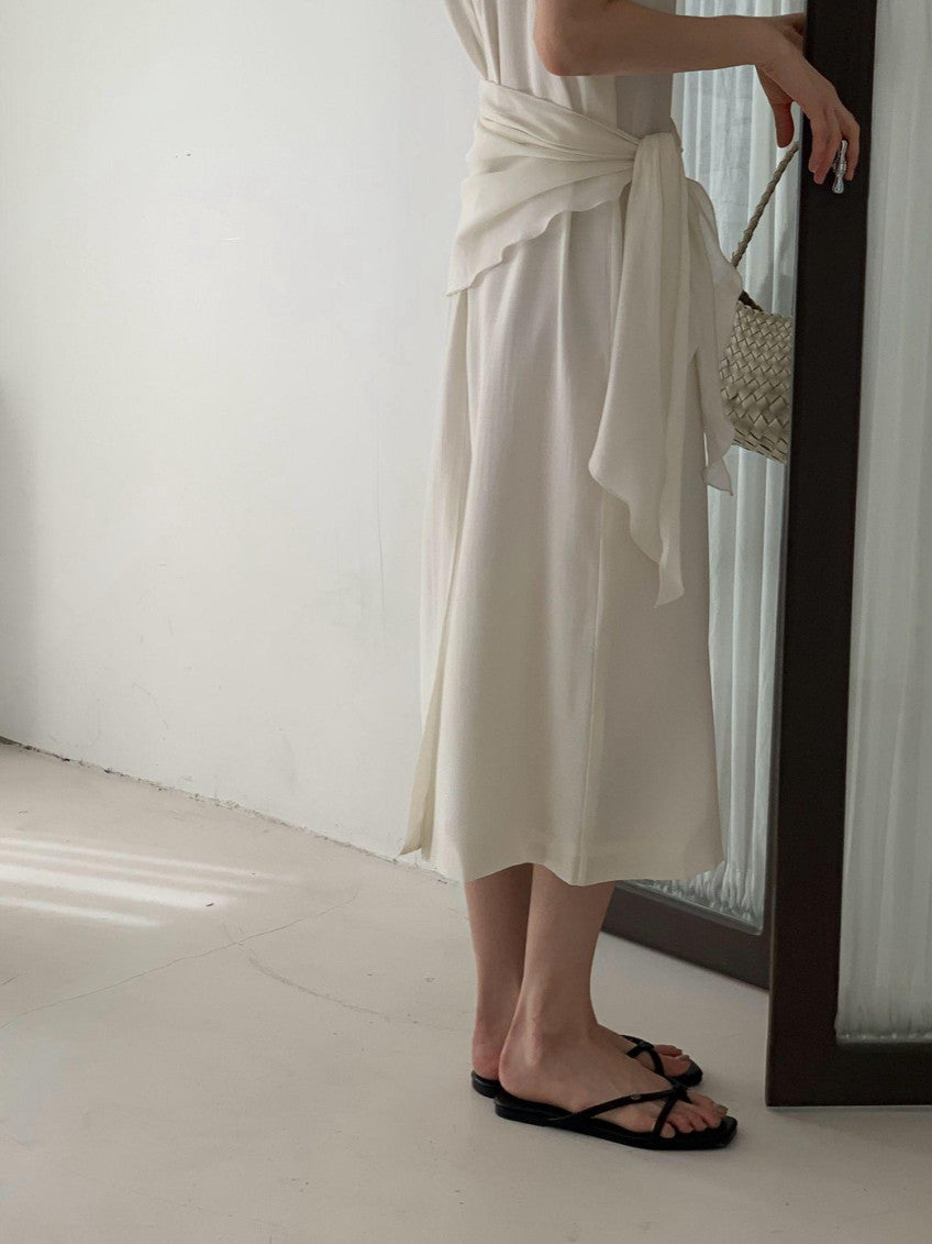 sage boat neck wrap onepiece-2col