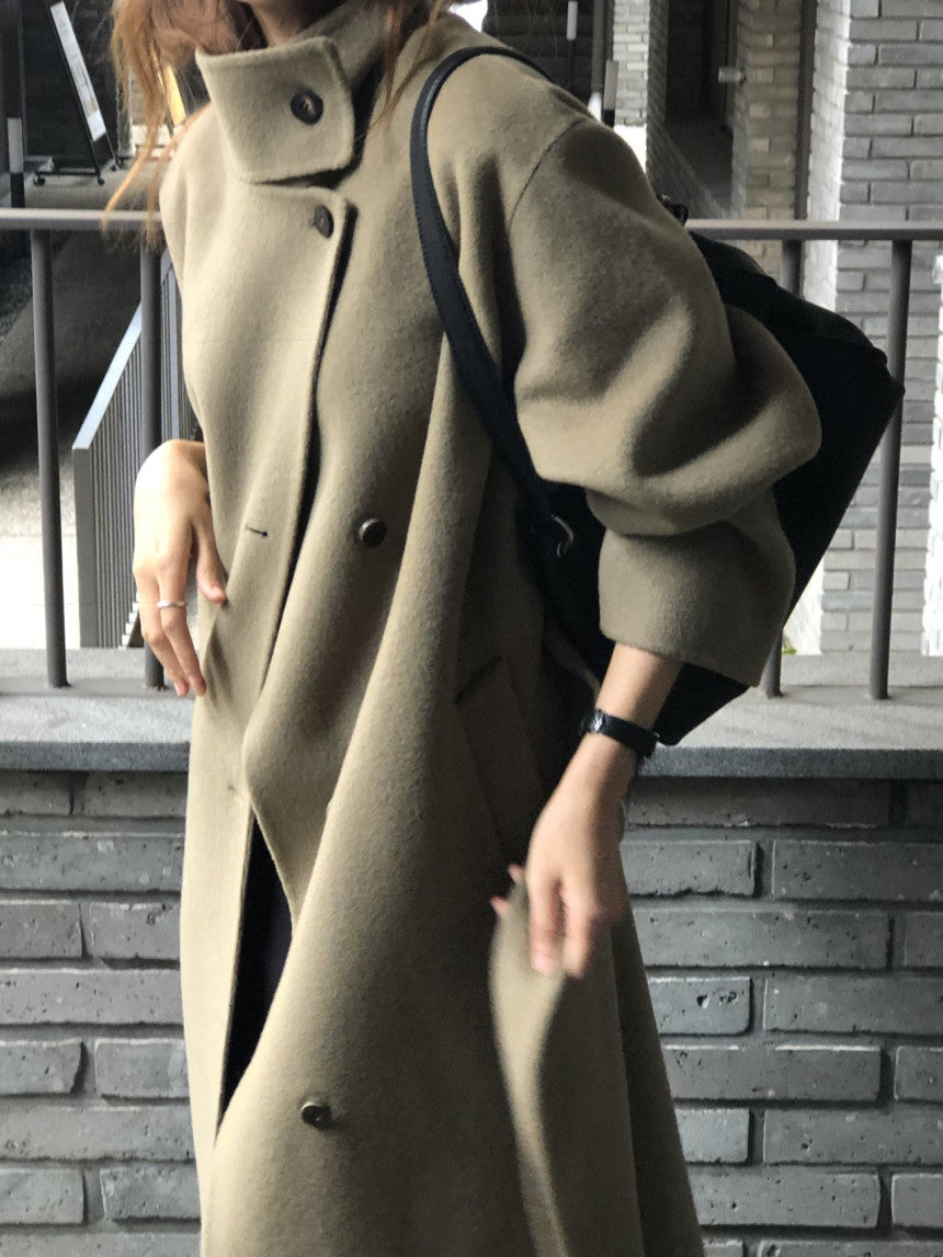 Noel high neck handmade coat-2col