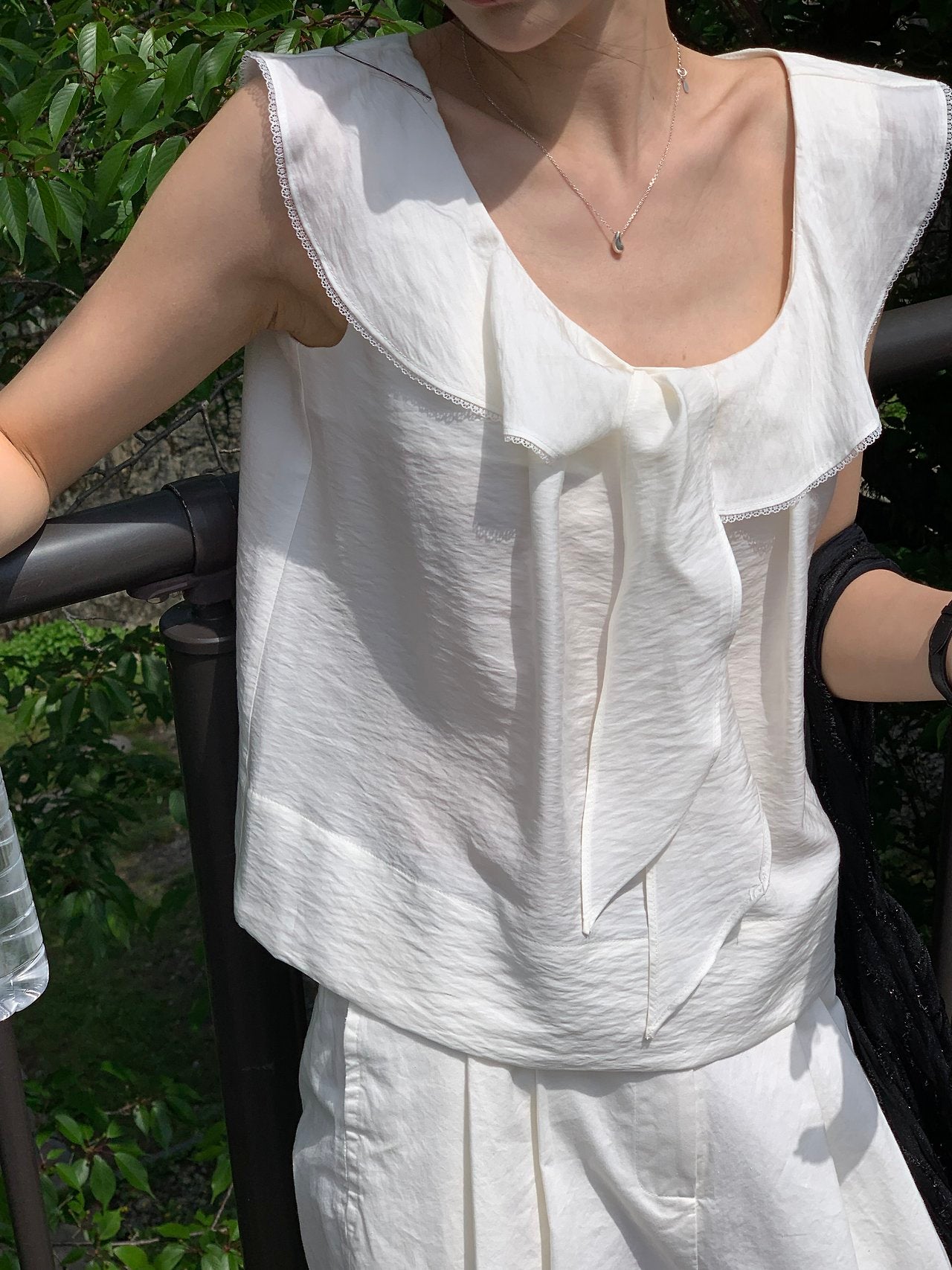 Lua ribbon frill blouse