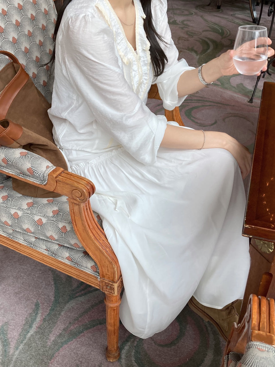 noil lace blouse-2col
