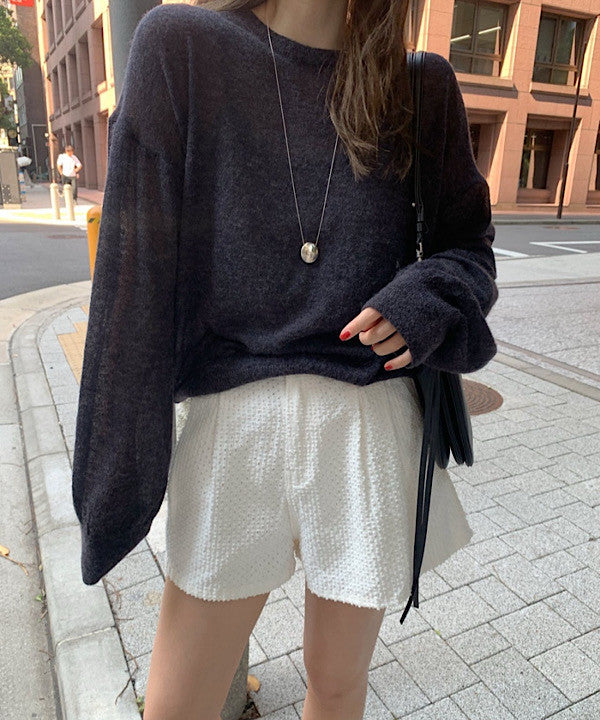 Slow loose alpaca knit-4col