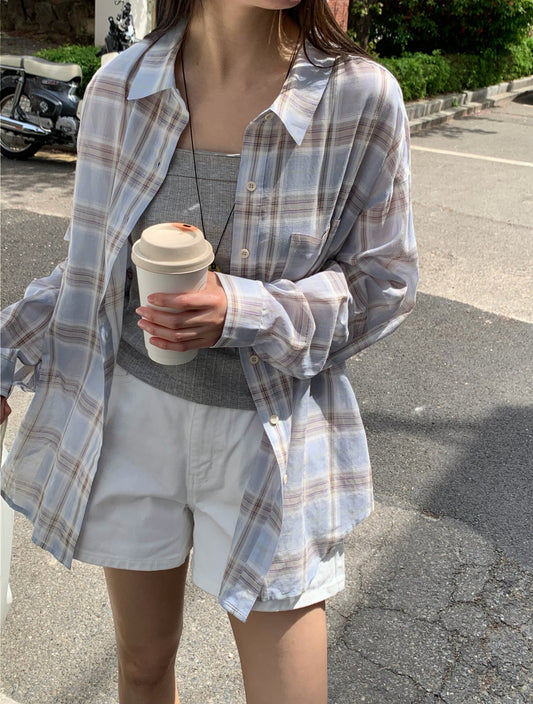sky check shirt-2col