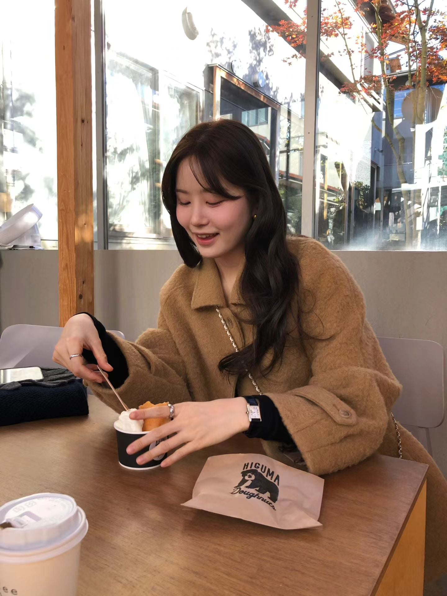 Ounce baby alpaca carol half coat-2col