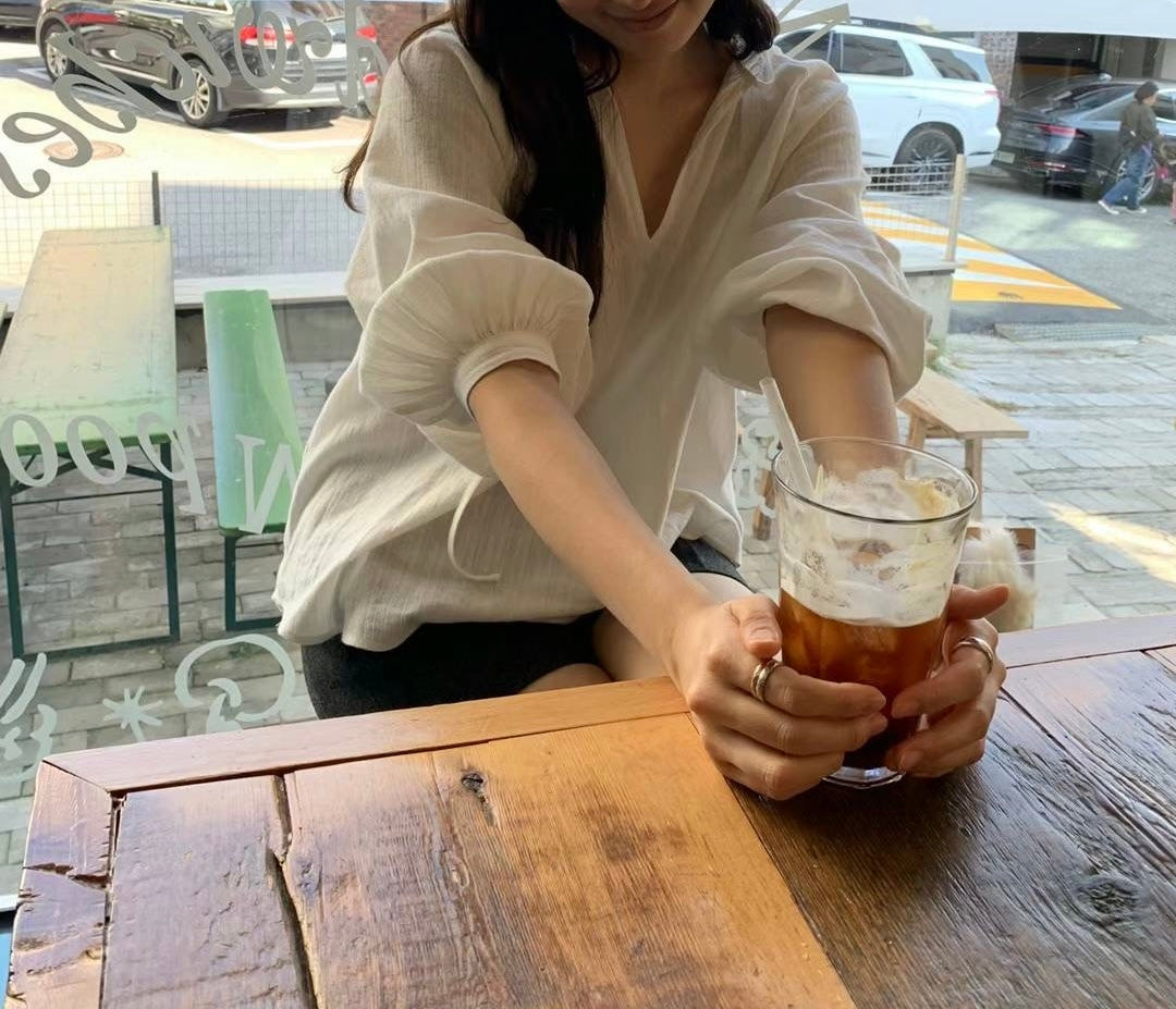 Ounce peach frill blouse