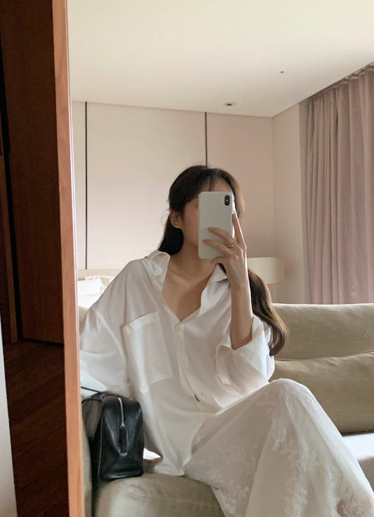 liter glossy boxy shirt-2col