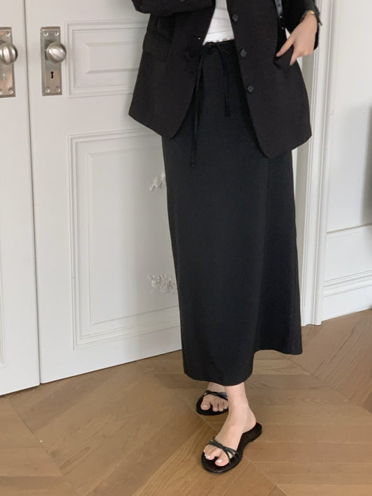 Usual silky skirt-2col