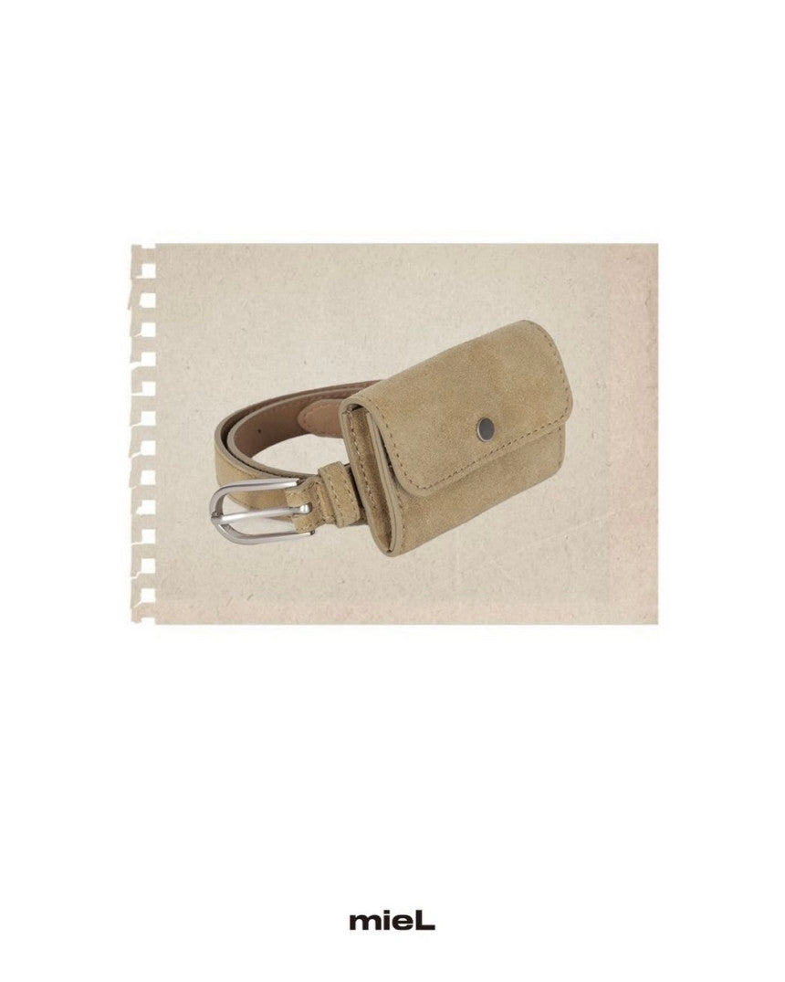 real suede belt bag-2col