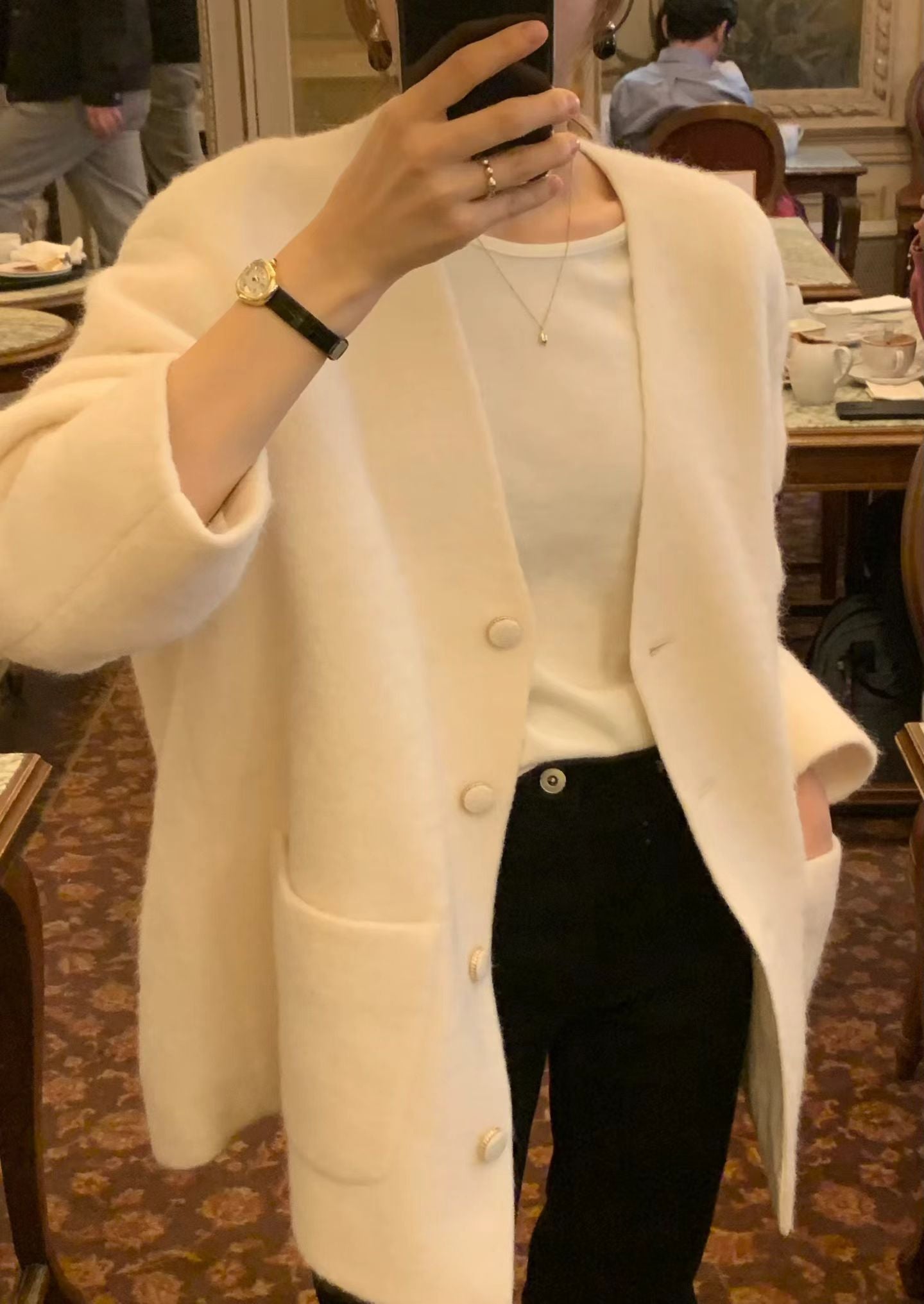 Ounce ven alpaca half coat