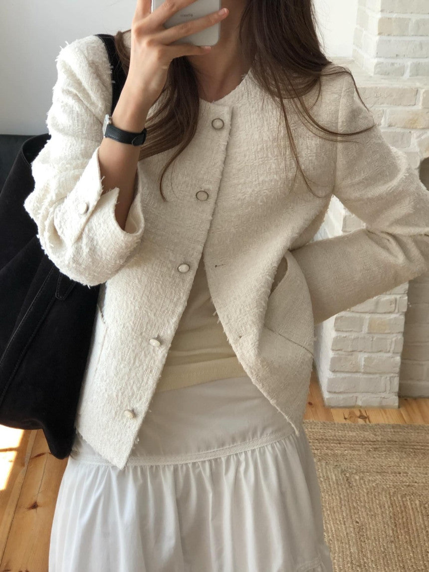 Moore round tweed jacket