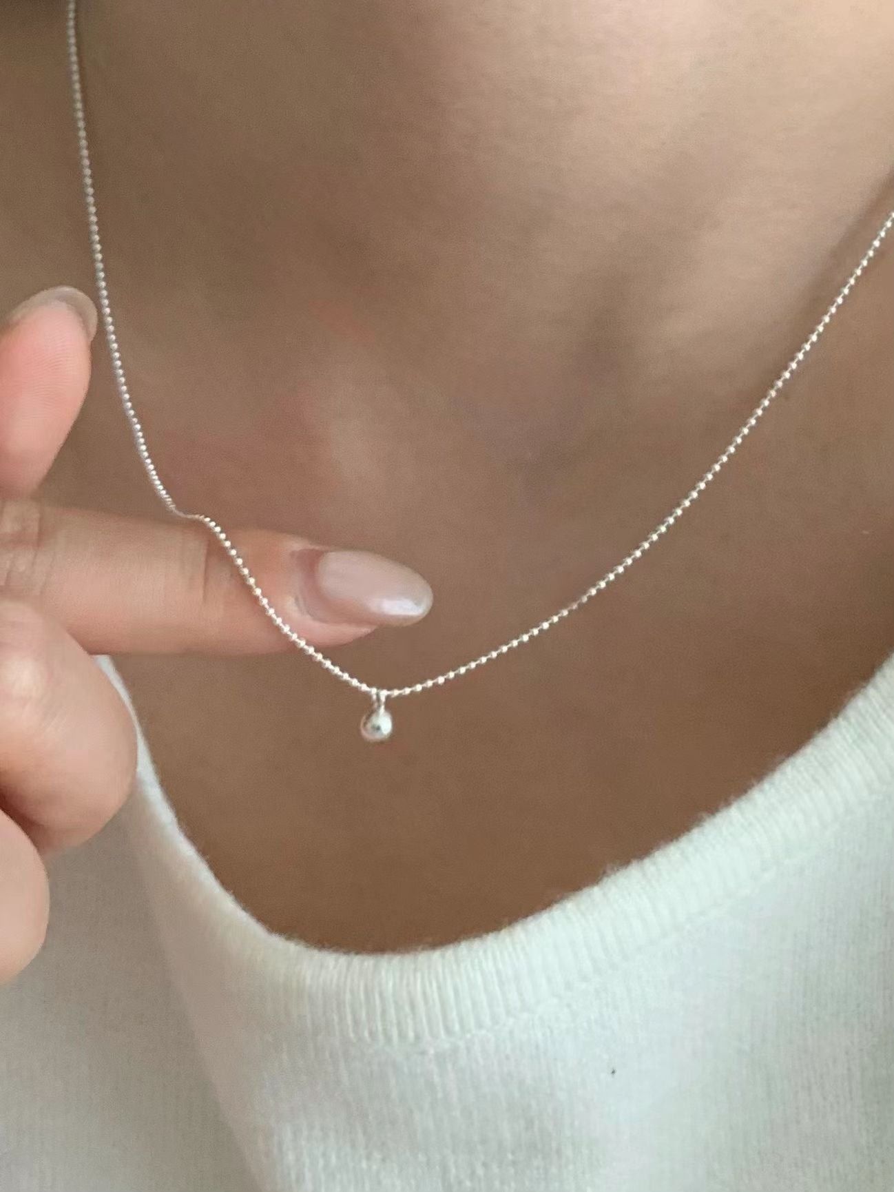 Mini Silver Ball Necklace